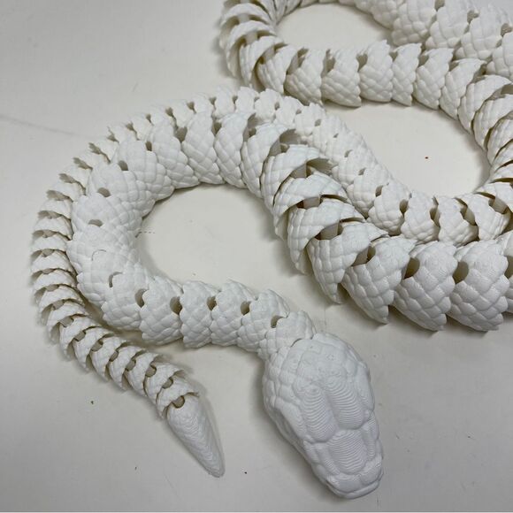 Articulating Snakes 3D Printed 5 Feet Long White Color Décor Gift or Education 6 - Picture 6 of 7